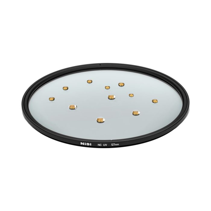 Gocce d'acqua sul filtro NiSi NC UV 127mm idrorepellente